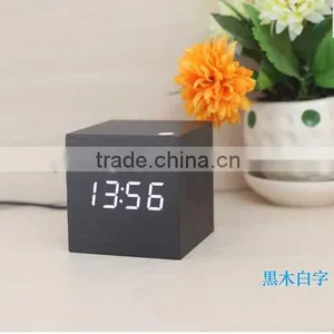 Modern Wooden Led Clock Square Style Desktop Clock Led Digital Single Face Alarm Clock Voice Activated Watch Despertador thumbnail-3