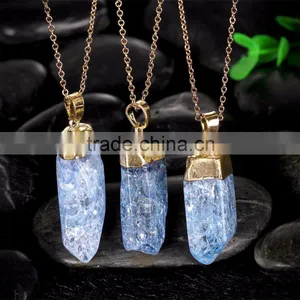 Nice Irregular Shaped Blue Stone Necklace, Natural Stone Statement Necklace thumbnail-4