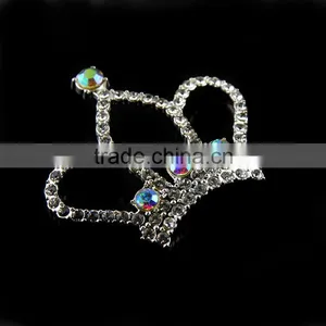 40x48mm Wholesales Price AAA Quality Alloy Crown Crystal Rhinestone Buttons for Wedding Jewelry Garment Accessory thumbnail-1