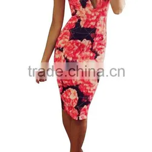 Orange Long Sleeve Lace Sexy Short Mini Night Dress thumbnail-1
