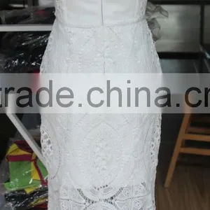 Cocktail Party Wear Ladies New Model Fashion Long Midi White Bustier Lace Dresses thumbnail-6