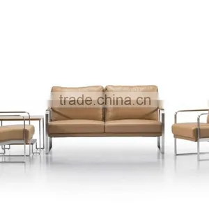 S-42 Leather Luxury Sofa Stainless Steel Fram Sofa Italy Sofa thumbnail-2