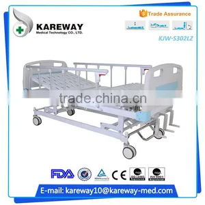 China Supplier Medical Equipments Manual Ordinary 3 Crank Manual Hospital Bed thumbnail-1