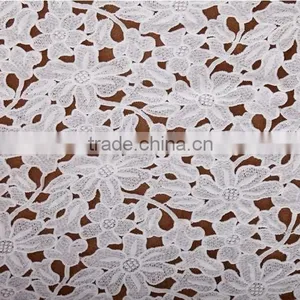 Premium Water Soluble Lace Flower Skirt The Milk Silk Lace Fabrics Small Leaves Embroidery Fabric thumbnail-1