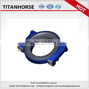 Titanhrose 14 Inch Double Worm Gear Slewing Drive With 2 Hydraulic Motor for Construction Machinery thumbnail-1
