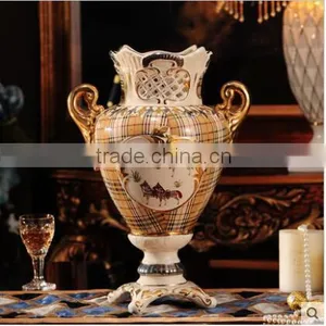 Hollow-out Original Design European Porcelain Home Decor Vase thumbnail-1