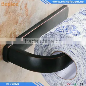 Black Oil Rubbed Bronze Half Open Toilet Roll Paper Rail Holder Wall Mounted Brass Toilet Tissue thumbnail-3