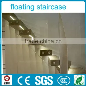 Modern Indoor Customized Wooden Floating LED Stairs/staircase/stair thumbnail-3