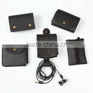 Headphone Earphone Winding Wire Accessories , Purpose Zipper PU & EVA Case Pouch thumbnail-3
