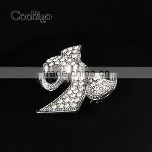 Fashion Jewelry Rhinestone Charming Bowknot Brooch Lady Girls Dresses Hijab Scarf Party Gift Apparel Promotion Accessories thumbnail-3