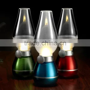 New Traditional Retro Vintage LED Table Lamp USB Rechargeable Blowing Control Night Light Lamp Fancy Table Lamp Room Decoration thumbnail-3