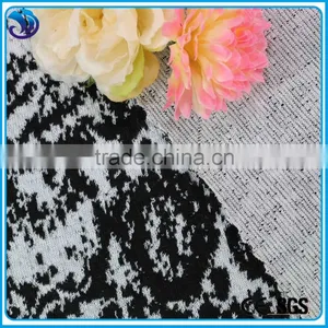 Black White Knit Jacquard Soild Dyed Soft Polyester Spandex Fabric thumbnail-3