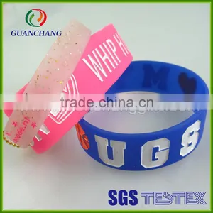 Wholesale Custom Bulk Cheap Fashion Disposable Waterproof Bracelet Rubber Embossed Silicone Wristbands no Minimum Order thumbnail-2