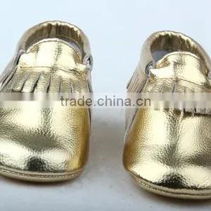 Popular All Market 100% Sheep Leather Fringes Baby Moccs thumbnail-2