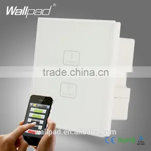 Waterproof WIFI Wallpad White Tempered Glass Android/IOS Phone 2 Gang 2 Way WIFI Remote Touch Controlled Light Wall Switch thumbnail-1