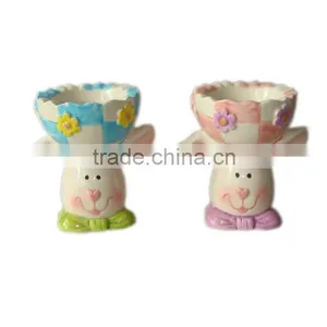 Hand-painted Rabbit Ceramic Novelty Egg Holder thumbnail-1