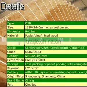 High Quality Waterproof Oriented Strand Board With Good Price thumbnail-1