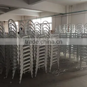 HB-691 Wholesale Round Back Aluminum Hotel Dining Chair Banquet White Price Steel Banquet Chair With Upholstered Cushion Quality Choice thumbnail-4