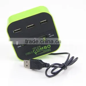 All In One COMBO 3 Port 2.0 HUB USB Card Reader for SD/MMC/M2/MS/MP thumbnail-1