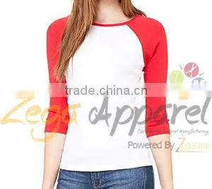 Zegaapparel Short Raglan Sleeve Custom Print Women Baseball T Shirt thumbnail-1