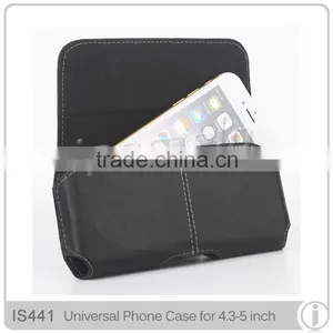 Durable Horizontal Universal Smartphone Case XL Black Leather Case, Fit for All Mobile Phone thumbnail-2