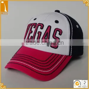 Adult Age Group 6 Panels Structured Applique Embroidery Washed Adjustable Caps thumbnail-1