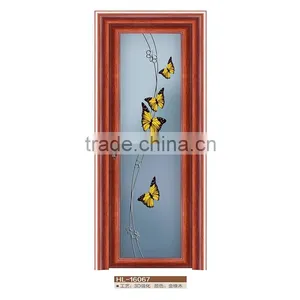 Waterproof Aluminum Frame Bathroom Door Sliding Entry Glass Door thumbnail-1