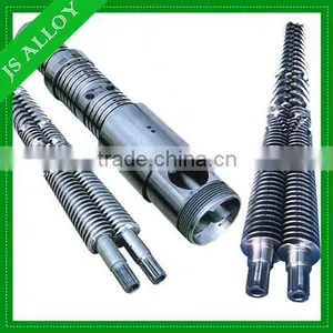 Conical Twin Screw Barrel for Injection Moulding Machine/ for PC / PA / PBT / PET Plastic Machine thumbnail-1