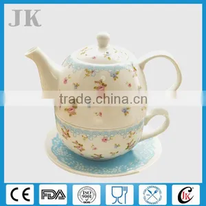 Promotional 3pcs Bone China Tea Set With Rose Images thumbnail-1