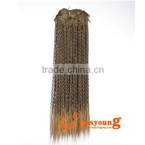 Afro Curly Braids Hair Weft for Black Women, Synthetic Hair Extension thumbnail-1