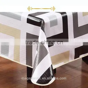 2016 Fashion New Style 100%polyester Round Jacquard Durable Pvc Eco-friendly Printed Tablecloth thumbnail-1