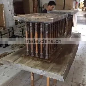 Vintage Style Reclaimed Wood Dining Table Factory thumbnail-3