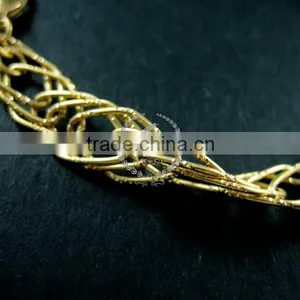 19cm Raw Brass Faceted Rhombic Link Fashion DIY Bracelet Supplies 1900078 thumbnail-3