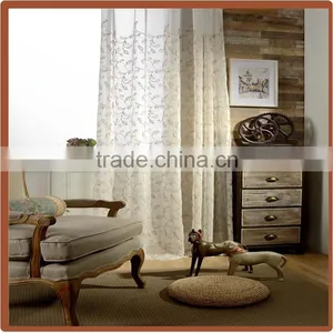 China Classical Design Wholesale Polycotton Embroidery Sheer Voile Curtain Fabric thumbnail-2