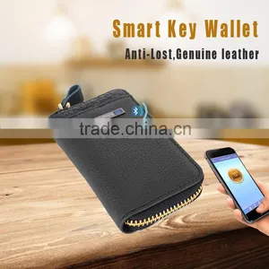 Bluetooth Security Genuine Leather Key Chain Wallet for Men thumbnail-1