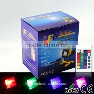 2016 New IP65 50w 100w 200w Portable Rechargeable RGB Dimmable Led Flood Light With CE ROHS Warm White 3 Years Warranty thumbnail-2