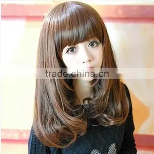 Wholesale Synthetic Wigs Natural Curly Hair Wig Claret-red Wigs thumbnail-5