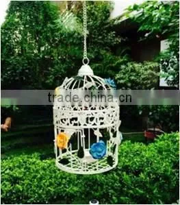 Cage T-Light Holder With Hanging Chain In Ivory thumbnail-1
