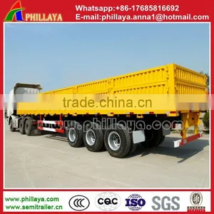 Truck Trailer Type China Manufacture Good Quality Tri Axles Flat Deck Drop Side New Cargo Semi Trailer Price thumbnail-4