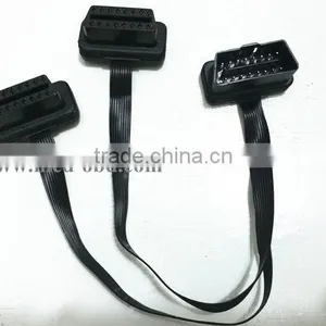 Flat OBD2 Splitter Y Cable,OBD2 Male Connector to 2 Female,0.3m thumbnail-3