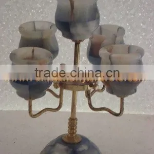 WholeSale 2017 New Design BEST POPULAR ONYX PATCH COLORED CANDLE HOLDERS STANDS thumbnail-4