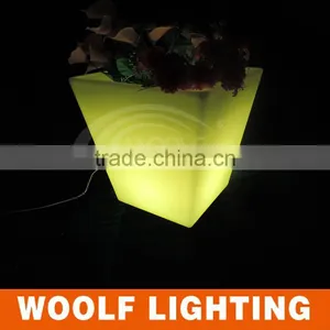 Square High Design Muilti-color Decor LED Illuminate Flower Pot thumbnail-4