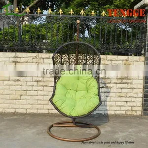 Single Seat White Rattan Hanging Chair for Outdoor thumbnail-4