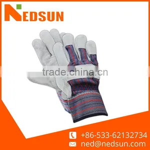 Customized Regular Working Cow Split Leather Safety Gloves thumbnail-1