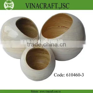 Spun Bamboo Flower Vase Set of 3 thumbnail-1