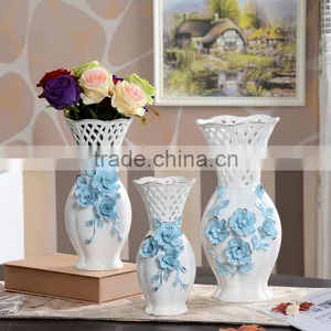 Weaving Flower Vase, Blue and White Porcelain Vase, Ceramic Flower Vase thumbnail-1