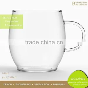Hand Blown Personalized Single Wall Fancy Borosilicate Glass Tea Mug thumbnail-4