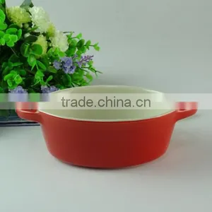 Stock Lot High Quality Colorful Oval Porcelain Baking Plate Pizza Plate Soup Plate thumbnail-1