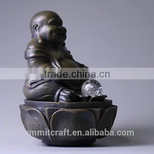 Resin Laughing Buddha Statue Laughing Buddha Water Fountain thumbnail-3