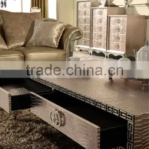 Cohen Stainless Steel Coffee Table PU Cover B106 thumbnail-2